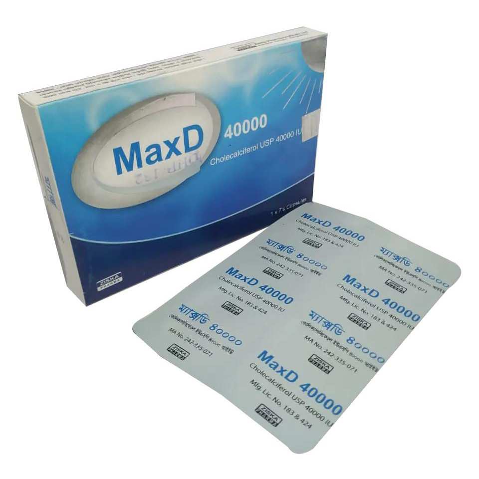 Pack Image: MaxD 40000 IU Capsule (1 x 7)