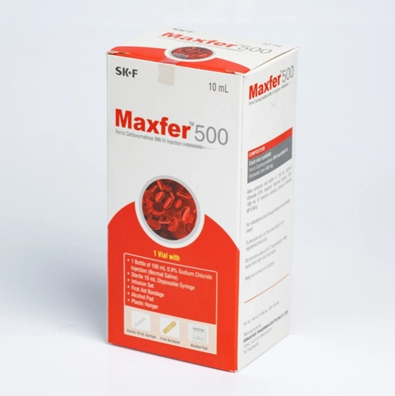 Pack Image: Maxfer 500 mg Injection (10 ml vial)