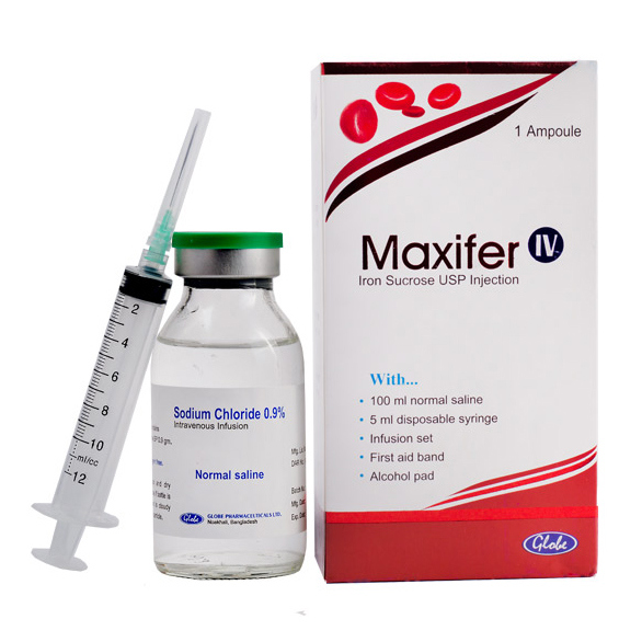 Pack Image: Maxifer 100 mg Injection (5 ml ampoule)