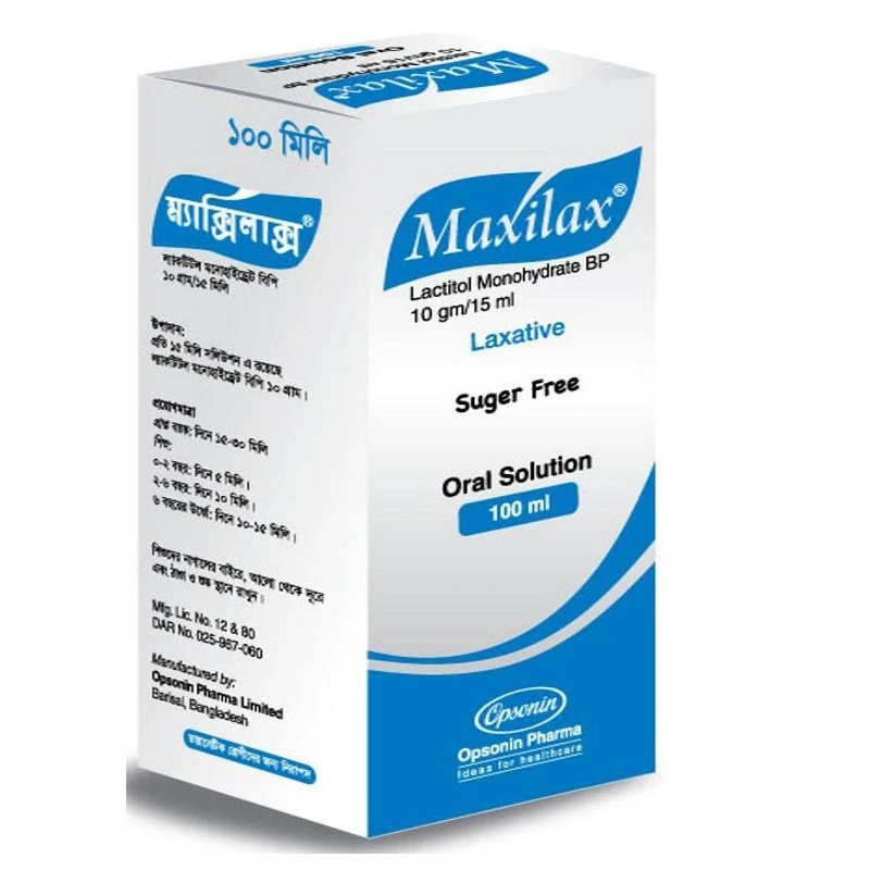Pack Image: Maxilax 10 gm Oral Solution (100 ml bottle)