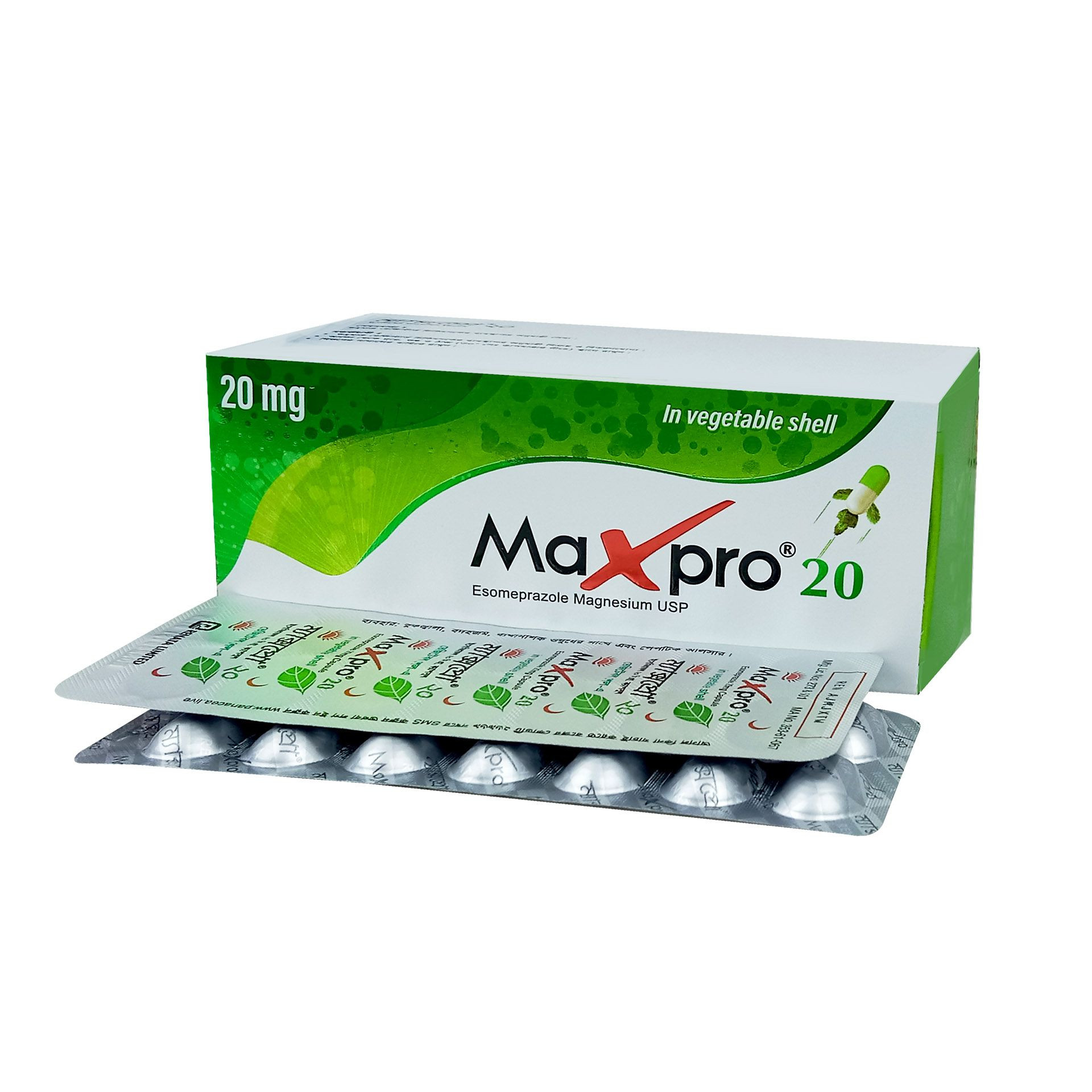 Pack Image: Maxpro 20 mg Capsule (10 x 14)