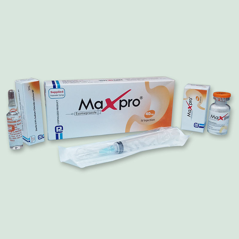 Pack Image: Maxpro 40 mg Injection (40 mg vial)