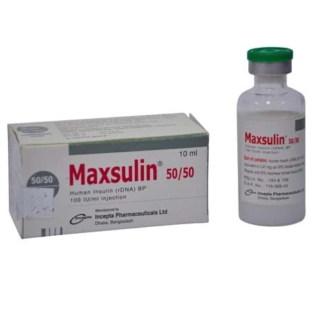 Pack Image: Maxsulin 50% 50% Injection (10 ml vial)