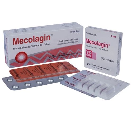 Pack Image: Mecolagin 500 mcg Injection (1 ml ampoule)