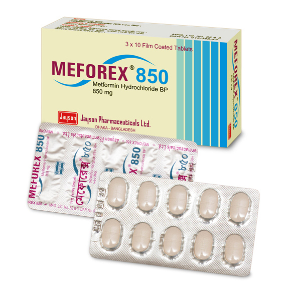 Pack Image: Meforex 850 mg Tablet (3 x 10)