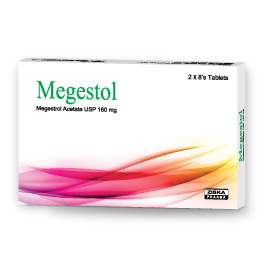 Pack Image: Megestol 160 mg Tablet (2 x 8)