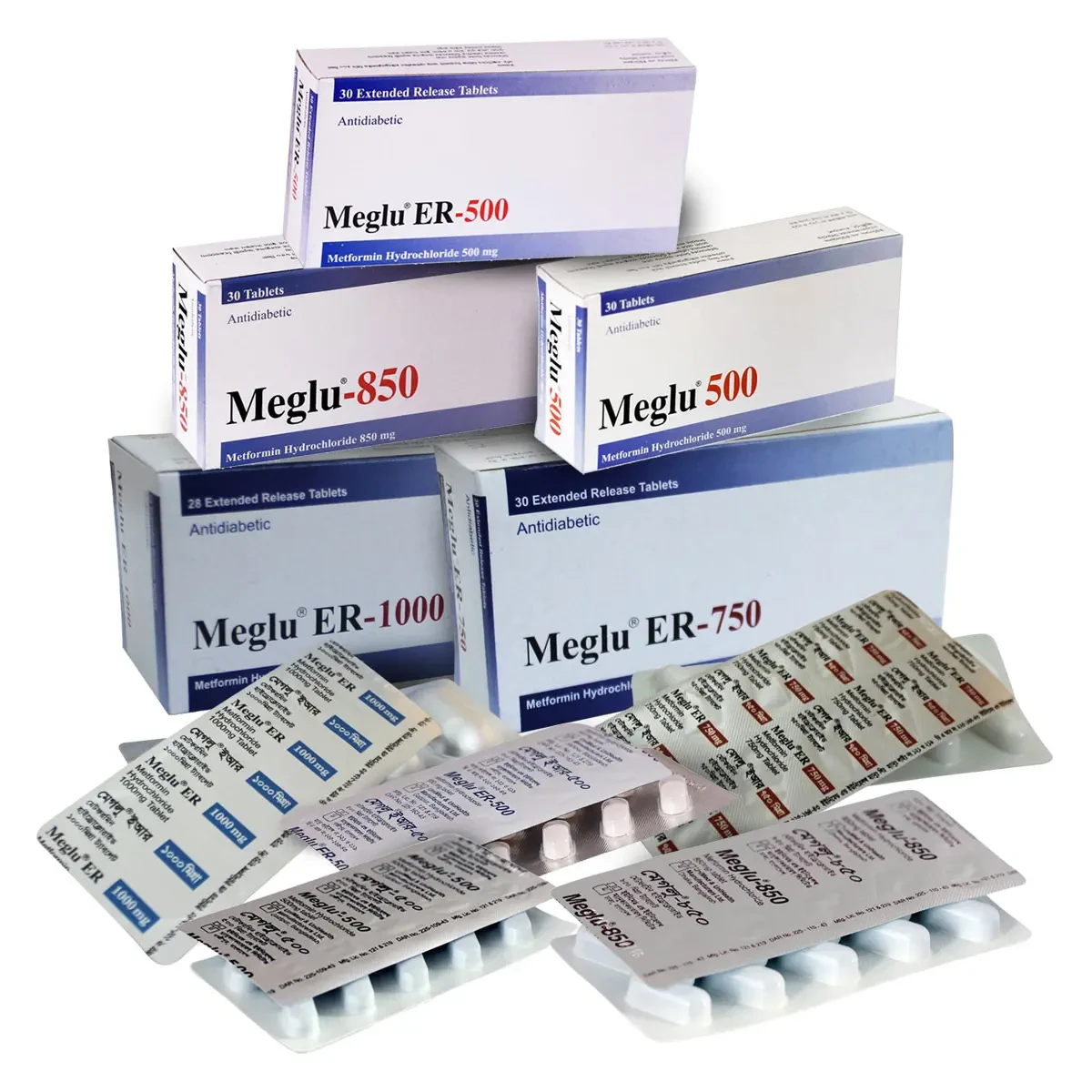 Pack Image: Meglu ER 500 mg Tablet (3 x 10)