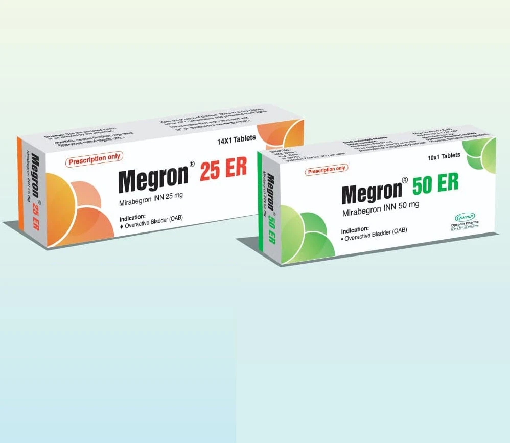 Pack Image: Megron ER 25 mg Tablet (1 x 14)
