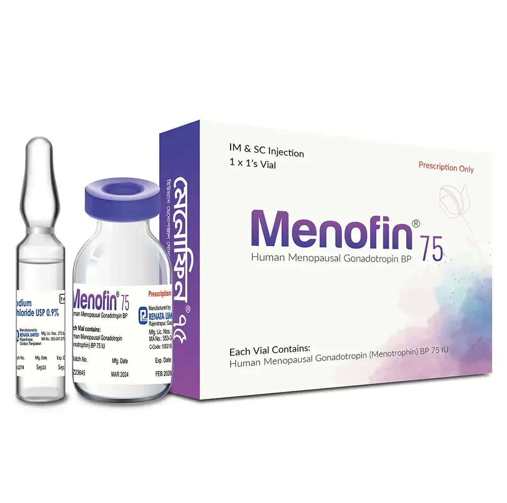 Pack Image: Menofin 75 IU Injection (75 IU vial)