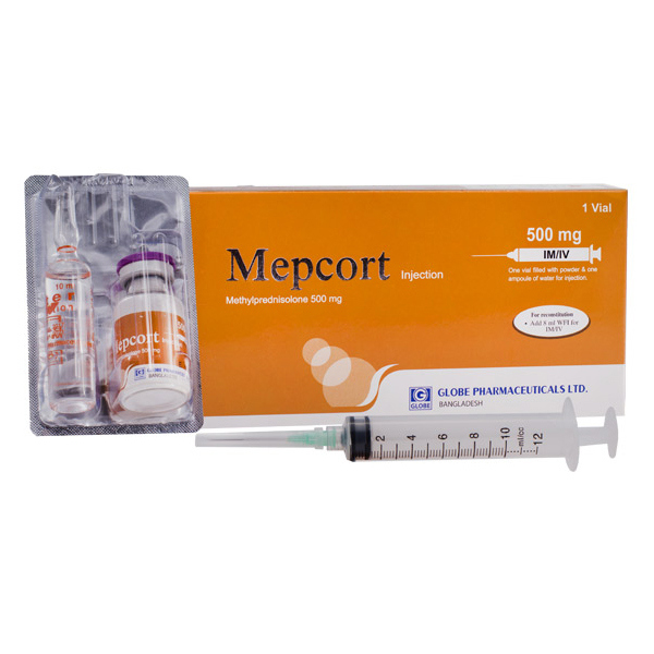 Pack Image: Mepcort 500 mg Injection (500 mg vial)