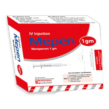 Pack Image: Mepen 1 gm Injection (1 gm vial)