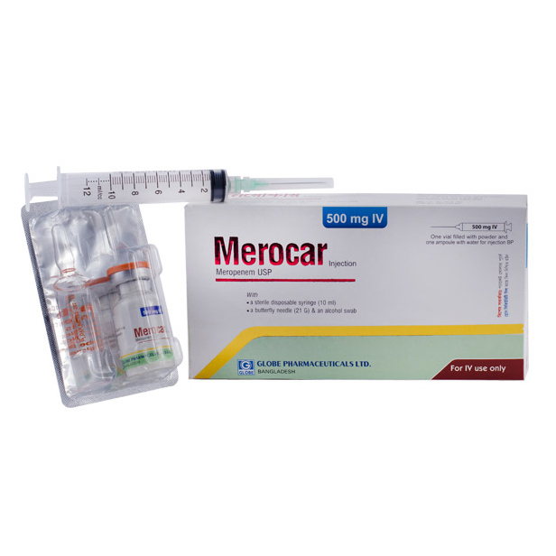 Pack Image: Merocar 500 mg Injection (500 mg vial)