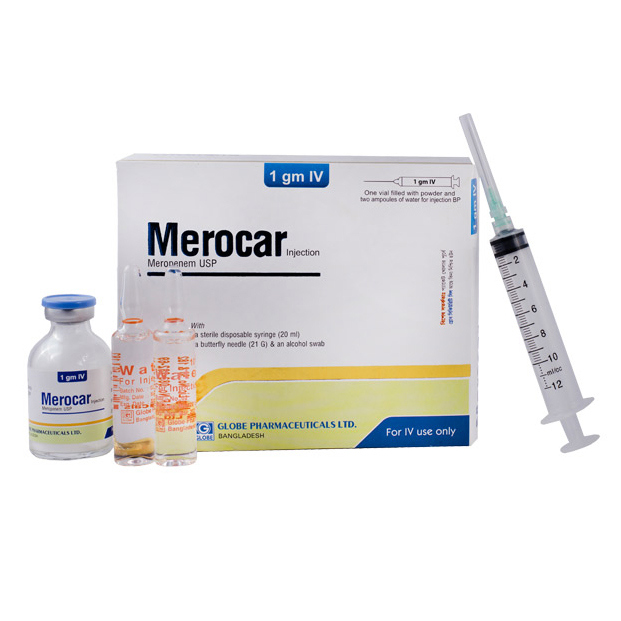 Pack Image: Merocar 1 gm Injection (1 gm vial)
