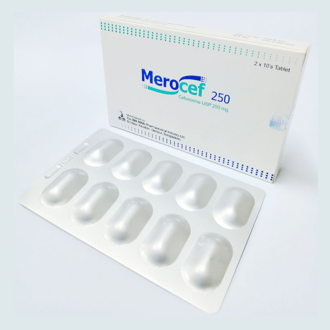 Pack Image: Merocef 250 mg Tablet (2 x 10)
