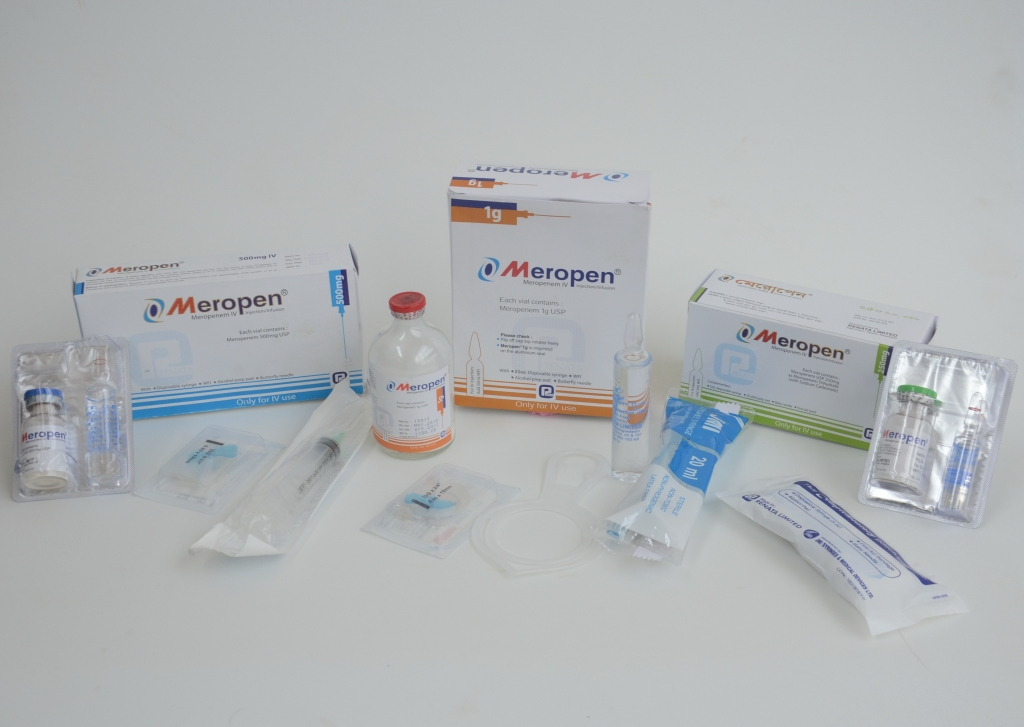 Pack Image: Meropen 500 mg Injection (500 mg vial)