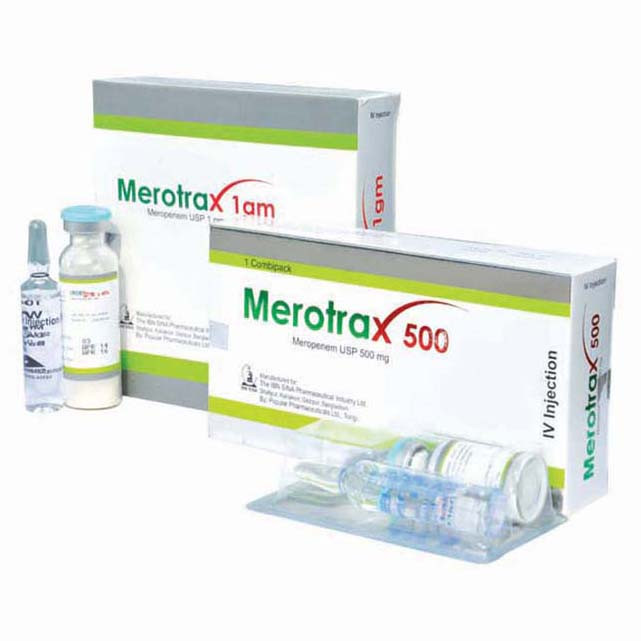 Pack Image: Merotrax 1 gm Injection (1 gm vial)