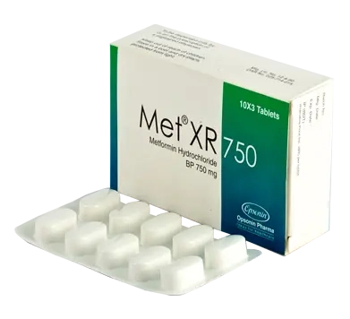 Pack Image: Met XR 750 mg Tablet (3 x 10)