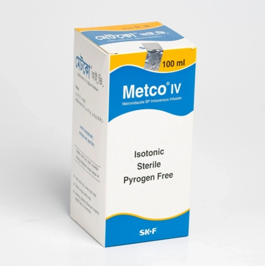 Pack Image: Metco 500 mg Injection (100 ml bottle)