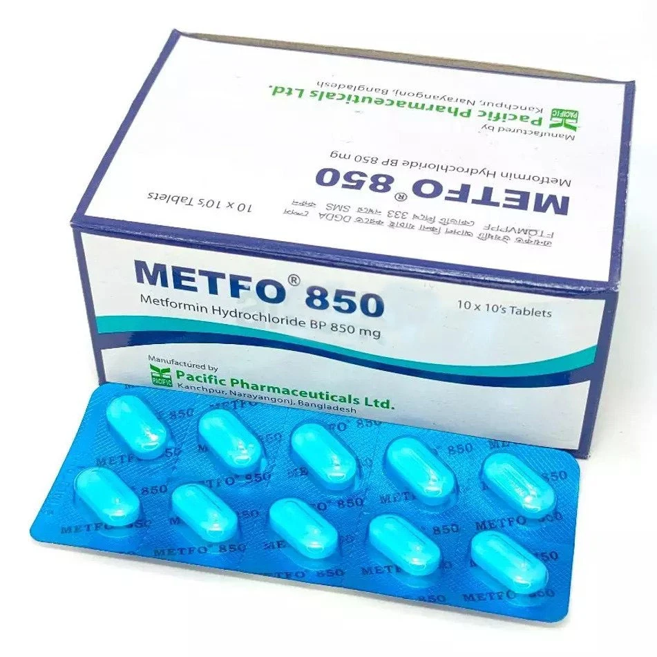 Pack Image: Metfo 850 mg Tablet (10 x 10)