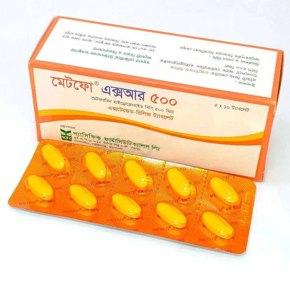 Pack Image: Metfo XR 500 mg Tablet (5 x 10)