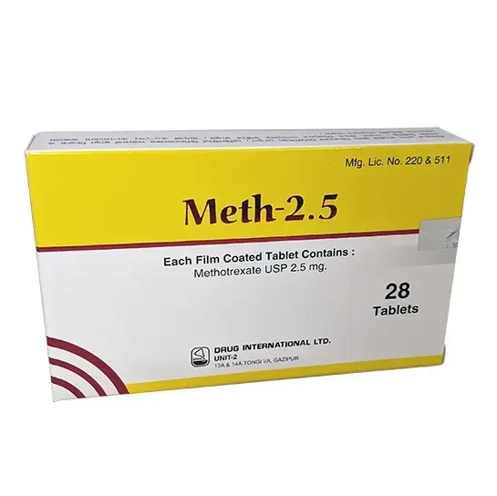 Pack Image: Meth 2.5 mg Tablet (2 x 14)