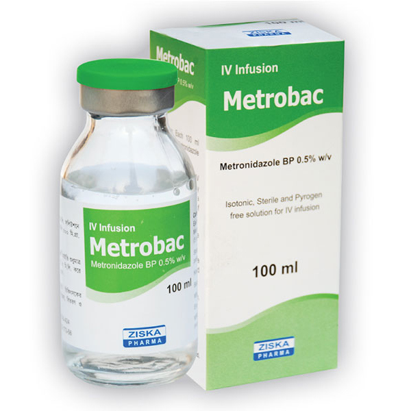 Pack Image: Metrobac 500 mg Injection (100 ml bottle)