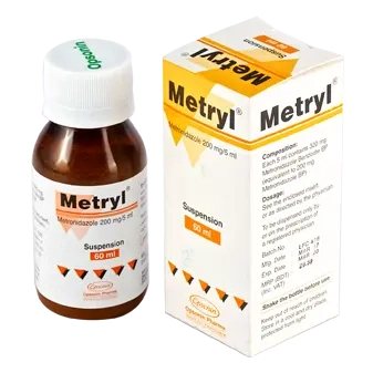 Pack Image: Metryl 200 mg Suspension (60 ml bottle)