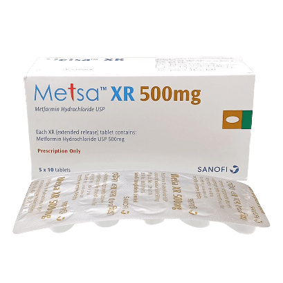 Pack Image: Metsa XR 500 mg Tablet (5 x 10)
