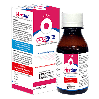 Pack Image: Mexclav (125 mg Suspension (70 ml bottle)