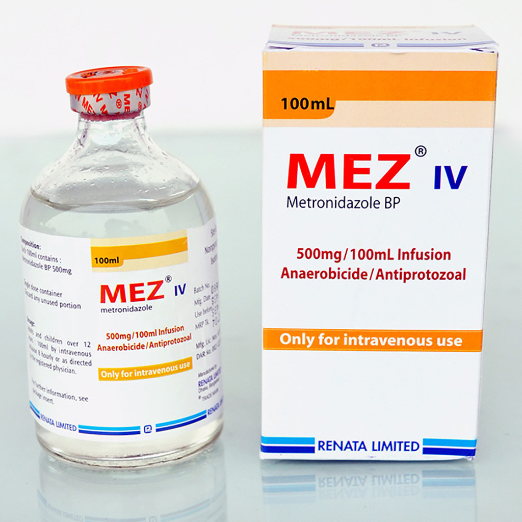 Pack Image: Mez 500 mg Injection (100 ml bottle)