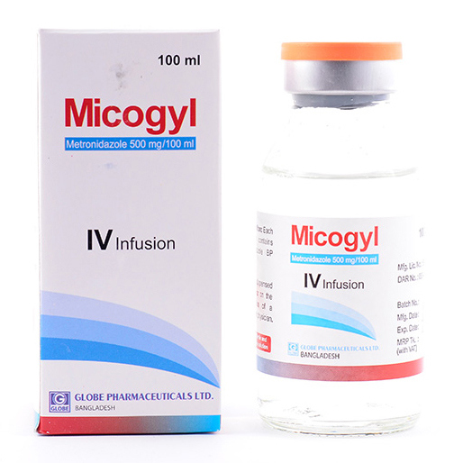 Pack Image: Micogyl 500 mg Injection (100 ml bottle)
