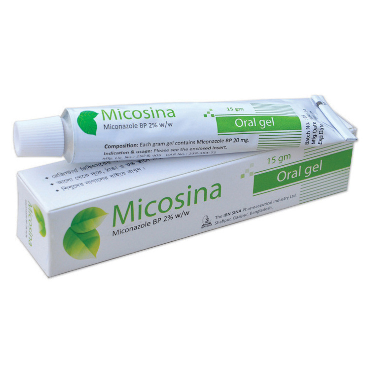 Pack Image: Micosina 2% w Oral Gel (15 gm tube)