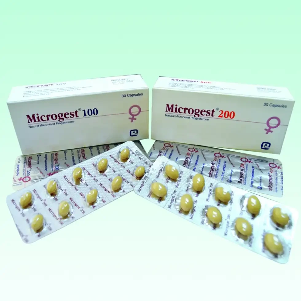 Pack Image: Microgest 100 mg Capsule (3 x 10)