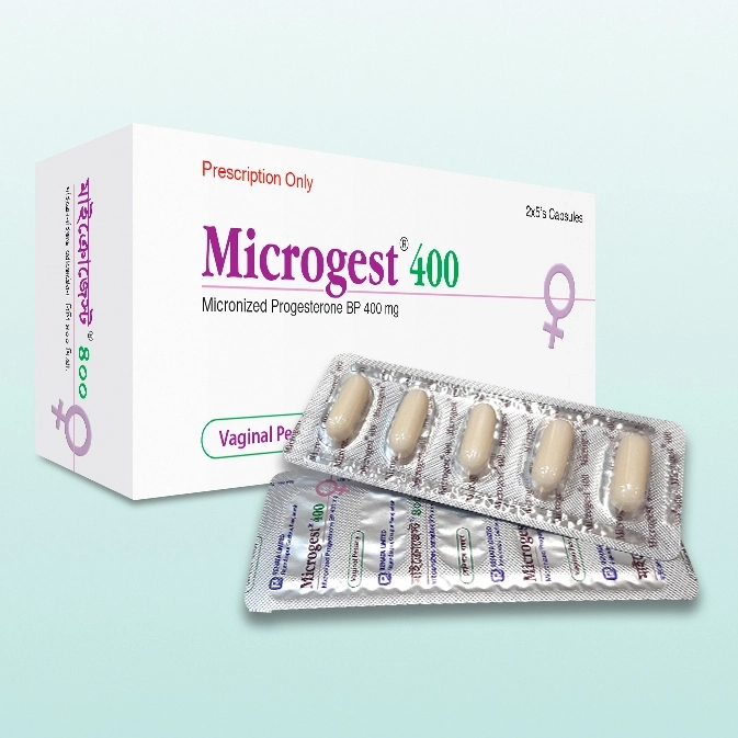 Pack Image: Microgest 400 mg Vaginal Pessary (2 x 5)