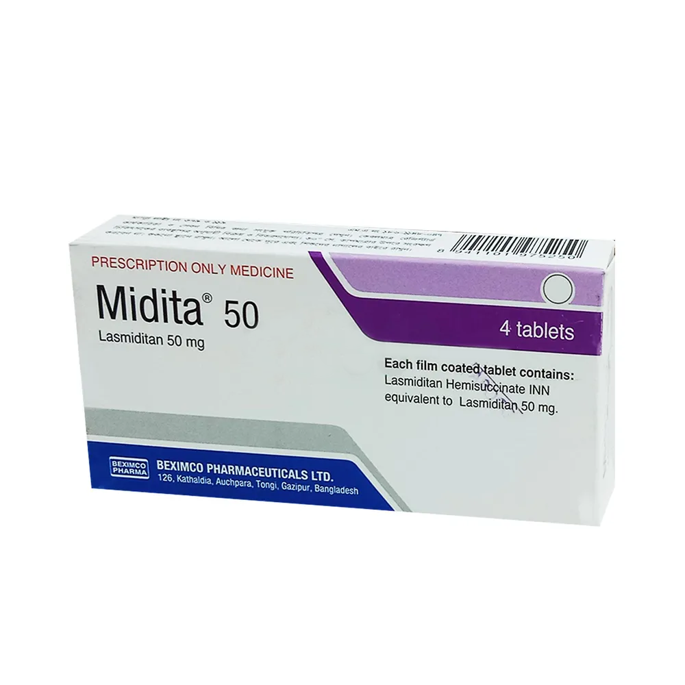Pack Image: Midita 50 mg Tablet (1 x 4)