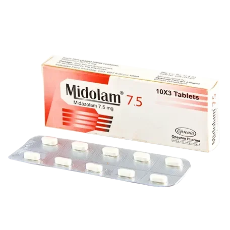 Pack Image: Midolam 7.5 mg Tablet (3 x 10)