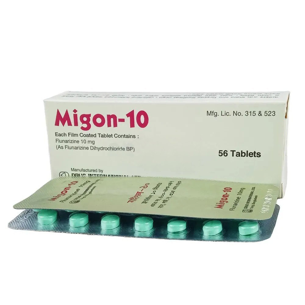Pack Image: Migon 10 mg Tablet (4 x 14)