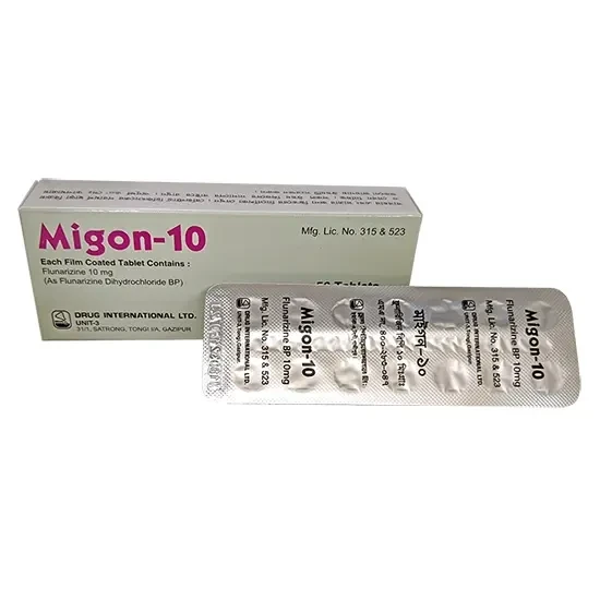 Pack Image: Migon 10 mg Tablet (4 x 14)