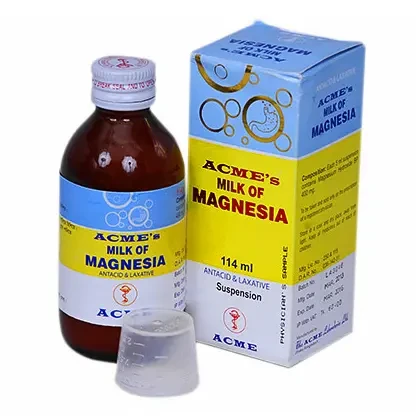 Pack Image: Milk of Magnesia 400 mg Suspension (114 ml bottle)