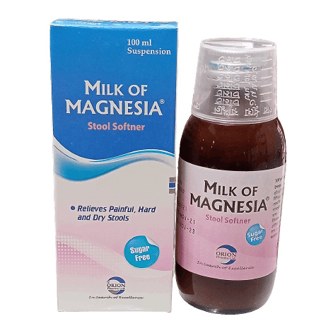 Pack Image: Milk of Magnesia 400 mg Suspension (100 ml bottle)