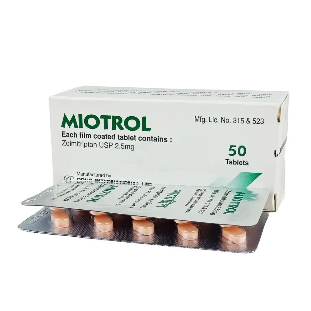 Pack Image: Miotrol 2.5 mg Tablet (5 x 10)