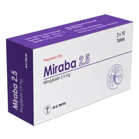 Pack Image: Miraba 2.5 mg Tablet (2 x 10)