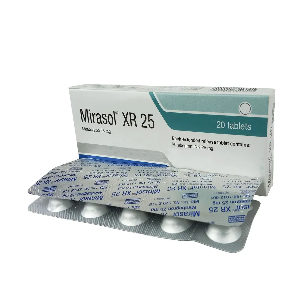 Pack Image: Mirasol XR 25 mg Tablet (2 x 10)