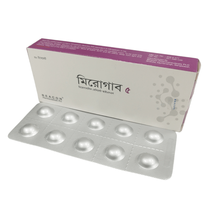 Pack Image: Mirogab 5 mg Tablet (3 x 10)
