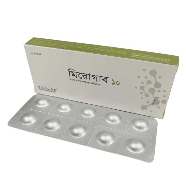 Pack Image: Mirogab 10 mg Tablet (2 x 10)