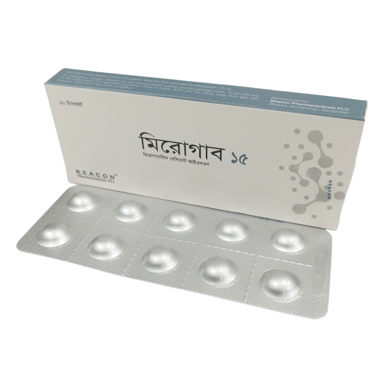 Pack Image: Mirogab 15 mg Tablet (2 x 10)