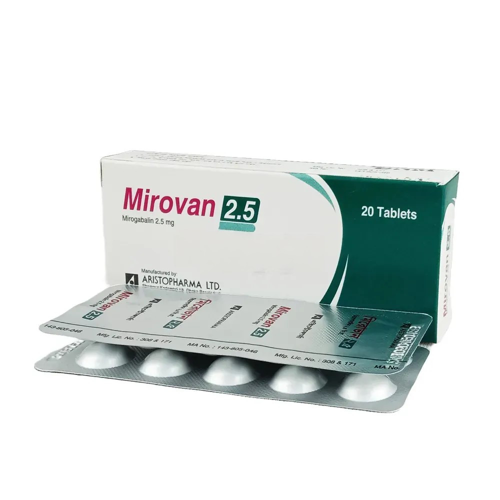 Pack Image: Mirovan 2.5 mg Tablet (2 x 10)