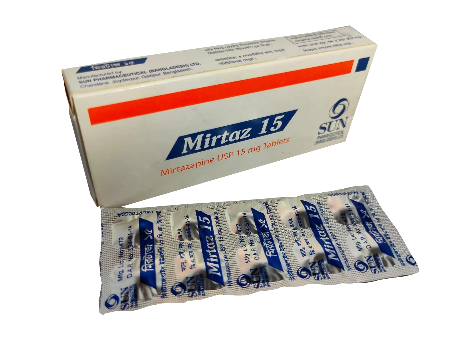 Pack Image: Mirtaz 15 mg Tablet (5 x 10)