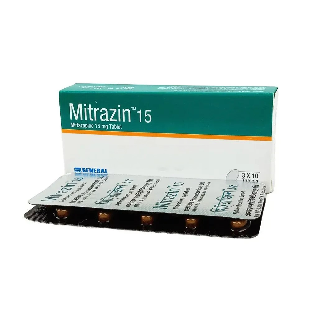 Pack Image: Mitrazin 15 mg Tablet (3 x 10)