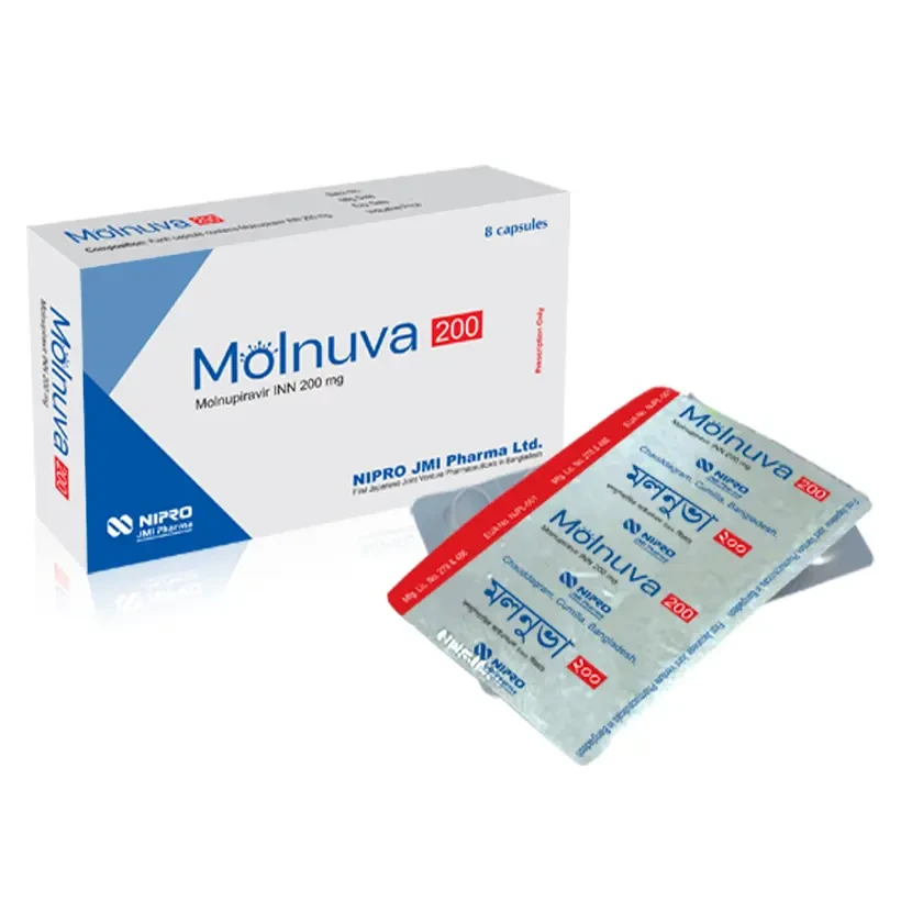 Pack Image: Molnuva 200 mg Capsule (2 x 4)
